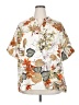 Unbranded 100% Polyester Tropical Ivory Short Sleeve Blouse Size 5X - photo 1