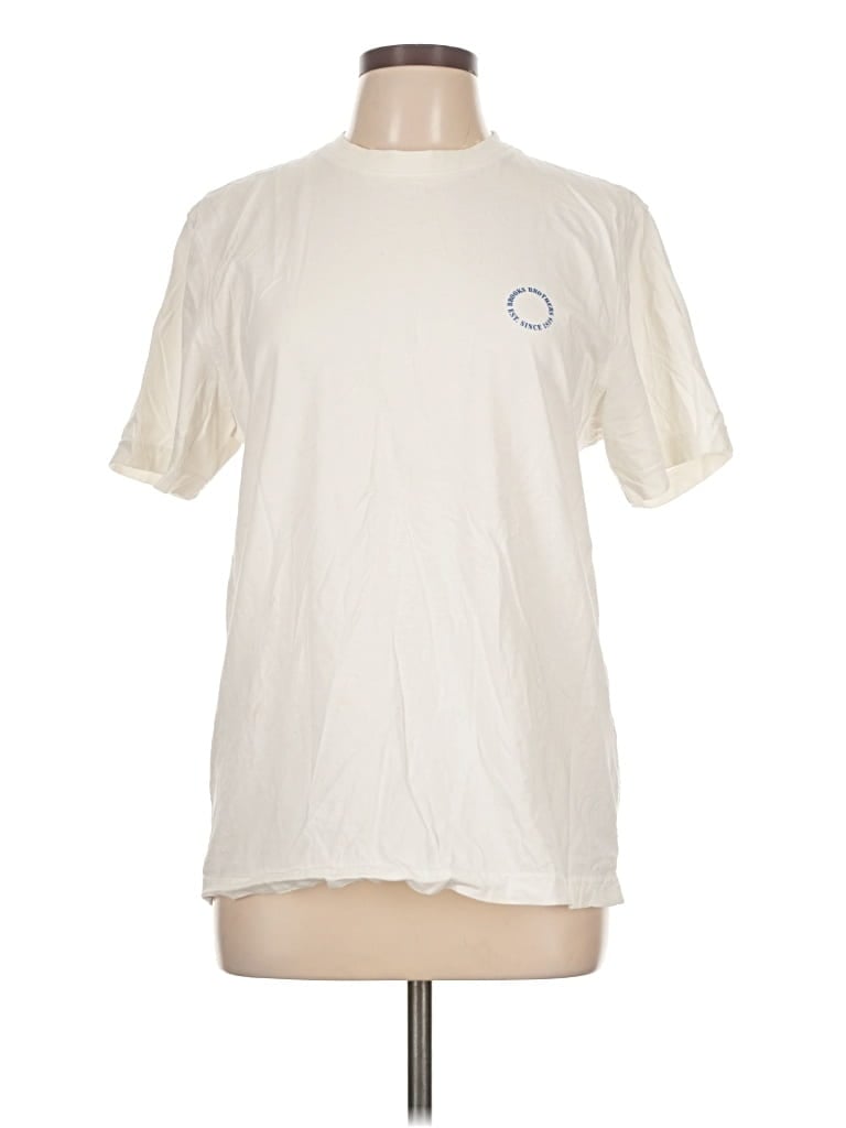 Pre-owned Brooks Brothers Short Sleeve T-shirt In White