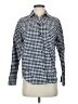 Everlane 100% Organic Cotton Checkered-gingham Blue Long Sleeve Button-Down Shirt Size 2 - photo 1