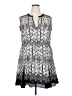 Reiss 100% Viscose Print Silver Black Cocktail Dress Size 14 - photo 1