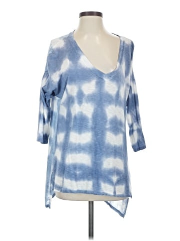 Blue Saks Fifth Avenue 3/4 Sleeve Blouse (view 1)