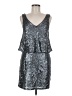 Ella Moss 100% Nylon Metallic Silver Cocktail Dress Size M - photo 1