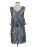 Ella Moss 100% Nylon Metallic Silver Cocktail Dress Size M - photo 2