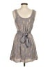 Partimi 100% Silk Hearts Gray Casual Dress Size 0 - photo 2