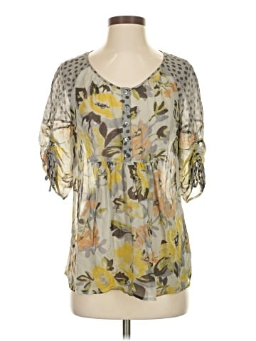 Edme & Esyllte Short Sleeve Silk Top (view 1)