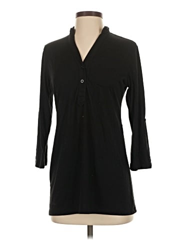 Mix & CO 3/4 Sleeve Button-Down Shirt (view 1)