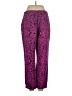 Ann Taylor 100% Polyester Animal Print Purple Casual Pants Size 4 - photo 2
