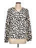 Shein Animal Print Ivory Long Sleeve Blouse Size L - photo 1