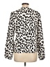 Shein Animal Print Ivory Long Sleeve Blouse Size L - photo 2
