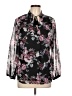 Unbranded 100% Polyester Floral Black 3/4 Sleeve Blouse Size L - photo 1