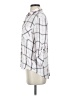 Express 100% Rayon Plaid White 3/4 Sleeve Button-Down Shirt Size S - photo 5