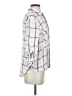 Express 100% Rayon Plaid White 3/4 Sleeve Button-Down Shirt Size S - photo 4