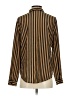 Sweet Rain 100% Polyester Stripes Brown Long Sleeve Blouse Size S - photo 2