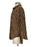 Sweet Rain 100% Polyester Stripes Brown Long Sleeve Blouse Size S - photo 5