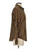 Sweet Rain 100% Polyester Stripes Brown Long Sleeve Blouse Size S - photo 4