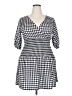 Shein 100% Polyester Checkered-gingham Black Casual Dress Size XL - photo 1