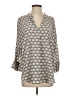 Hemisphere Hearts Gray 3/4 Sleeve Blouse Size XS - photo 1