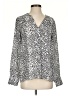 Banana Republic 100% Polyester Animal Print Silver Long Sleeve Blouse Size S - photo 1