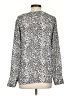 Banana Republic 100% Polyester Animal Print Silver Long Sleeve Blouse Size S - photo 2
