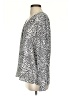 Banana Republic 100% Polyester Animal Print Silver Long Sleeve Blouse Size S - photo 5