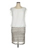 Karin Stevens 100% Polyester Chevron-herringbone Ivory Cocktail Dress Size 14 - photo 1