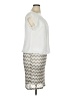 Karin Stevens 100% Polyester Chevron-herringbone Ivory Cocktail Dress Size 14 - photo 4