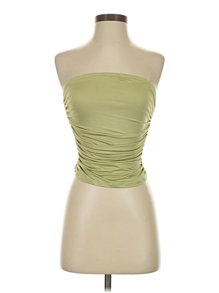 Pre-owned Cider Tube Top Green Strapless Neckline Tops