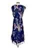 ECI 100% Polyester Paisley Blue Cocktail Dress Size 4 - photo 2