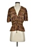 WAYF 100% Polyester Brown Short Sleeve Blouse Size S - photo 1