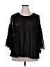 Masseys 100% Polyester Black 3/4 Sleeve Blouse Size 2X - photo 1