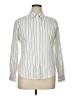 Liz Claiborne Stripes Silver Long Sleeve Button-Down Shirt Size XL - photo 1