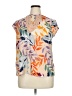 Daniel Rainn 100% Polyester Tropical Orange Short Sleeve Blouse Size XL - photo 1