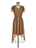 Mikarose 100% Polyester Floral Brown Yellow Casual Dress Size S - photo 1