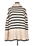 Unbranded Stripes Ivory Turtleneck Sweater Size M - photo 1