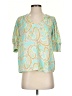 Sigrid Olsen 100% Polyester Teal Short Sleeve Blouse Size XS - photo 1