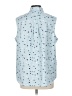 Lands' End 100% Cotton Polka Dots Blue Sleeveless Button-Down Shirt Size L - photo 2