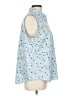 Lands' End 100% Cotton Polka Dots Blue Sleeveless Button-Down Shirt Size L - photo 4