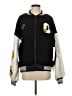 Boohoo 100% Polyester Graphic Black Track Jacket Size 4 - photo 1