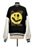 Boohoo 100% Polyester Graphic Black Track Jacket Size 4 - photo 2