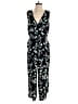 Tahari 100% Polyester Floral Black Jumpsuit Size 8 - photo 1