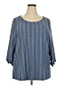 W5 Blue 3/4 Sleeve Blouse Size 3X - photo 1