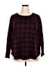 Lane Bryant 100% Acrylic Plaid Burgundy Pullover Sweater Size 22 - 24 Plus - photo 1