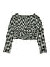 Aqua Houndstooth Black Long Sleeve Blouse Size S (estimated, youth) - photo 1