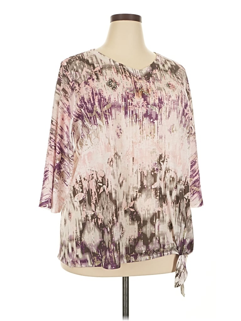 Pre-owned Cj Banks 3/4 Sleeve T-shirt In Purple