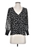 Madewell 100% Polyester Polka Dots Black 3/4 Sleeve Blouse Size 0 - photo 1