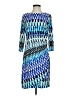 Chico's Print Multi Color Blue Casual Dress Size S - photo 1