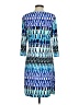 Chico's Print Multi Color Blue Casual Dress Size S - photo 2