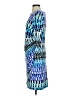 Chico's Print Multi Color Blue Casual Dress Size S - photo 5