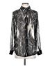 Dress Forum Metallic Silver Long Sleeve Blouse Size S - photo 1