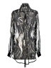 Dress Forum Metallic Silver Long Sleeve Blouse Size S - photo 2